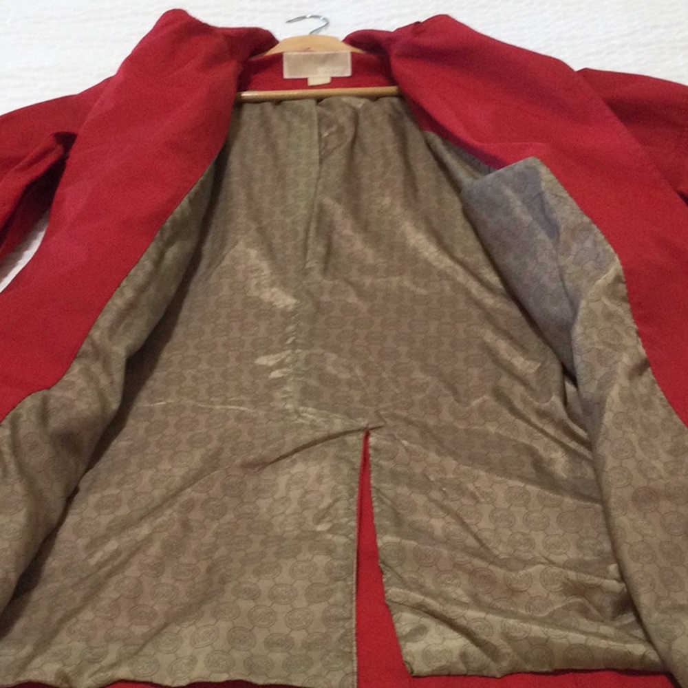 EUC Michael Kors Small Red/Gold Women's Trench Coat - Picture 8 of 12